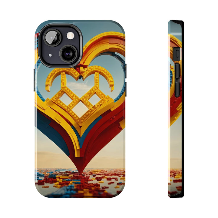 Colorful Heart Sculpture - Tough Phone Case - Phone Case - g(0D·IO) - iPhone 13 Mini - -
