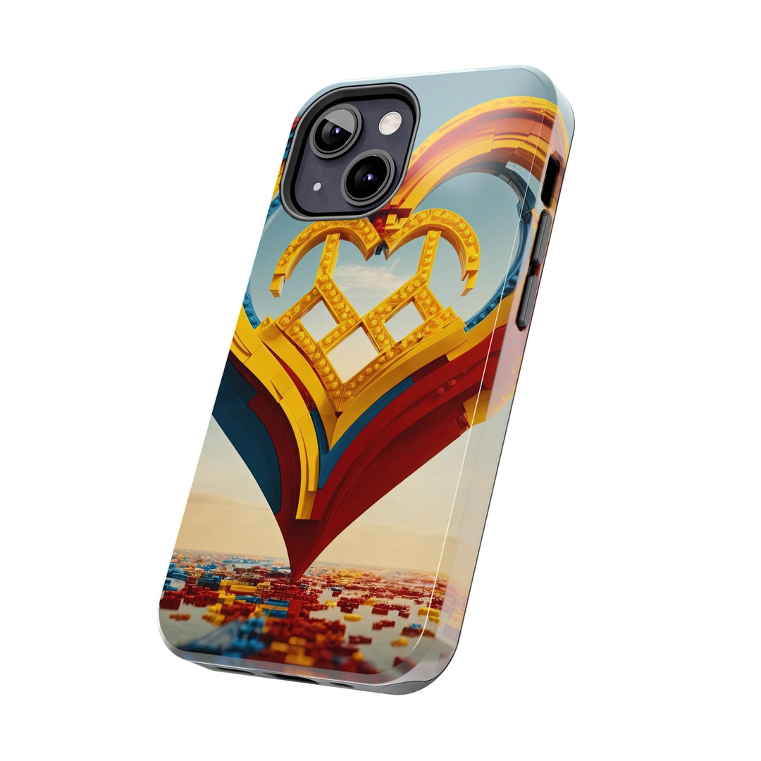 Colorful Heart Sculpture - Tough Phone Case - Phone Case - g(0D·IO) - iPhone 13 Mini - -