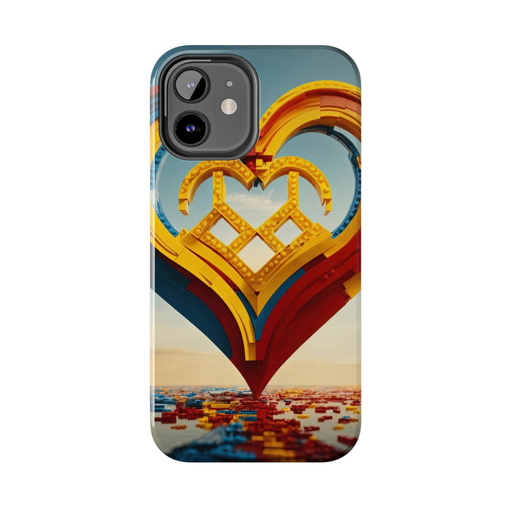 Colorful Heart Sculpture - Tough Phone Case - Phone Case - g(0D·IO) - iPhone 13 Mini - -