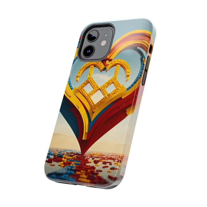 Colorful Heart Sculpture - Tough Phone Case - Phone Case - g(0D·IO) - iPhone 13 Mini - -