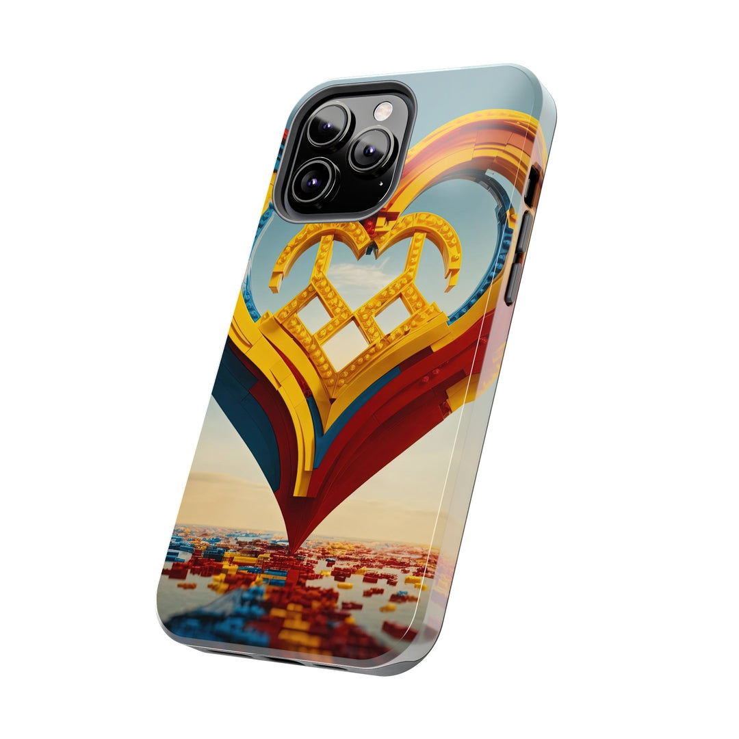 Colorful Heart Sculpture - Tough Phone Case - Phone Case - g(0D·IO) - iPhone 13 Mini - -