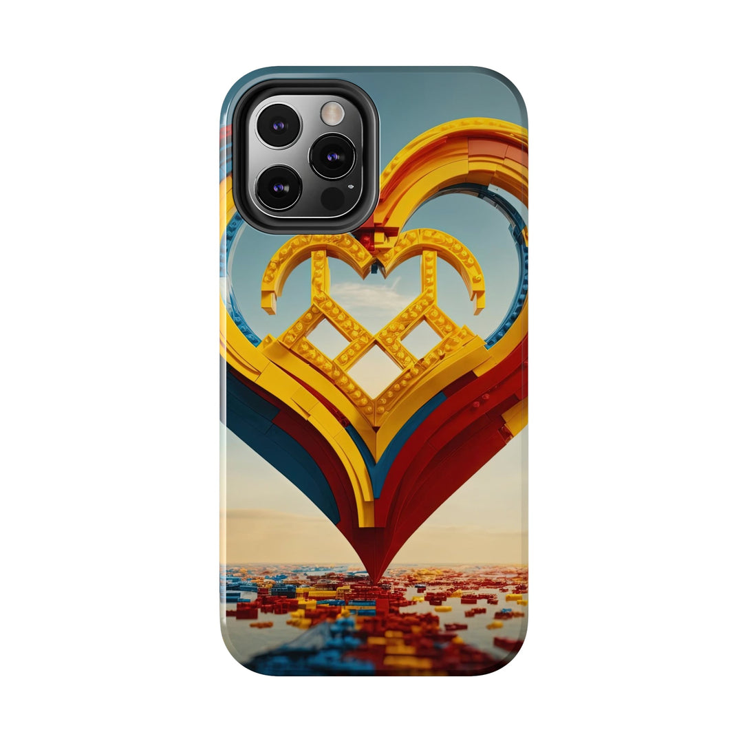 Colorful Heart Sculpture - Tough Phone Case - Phone Case - g(0D·IO) - iPhone 13 Mini - -