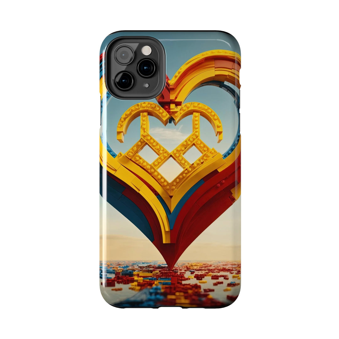Colorful Heart Sculpture - Tough Phone Case - Phone Case - g(0D·IO) - iPhone 13 Mini - -