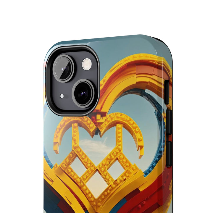 Colorful Heart Sculpture - Tough Phone Case - Phone Case - g(0D·IO) - iPhone 13 Mini - -