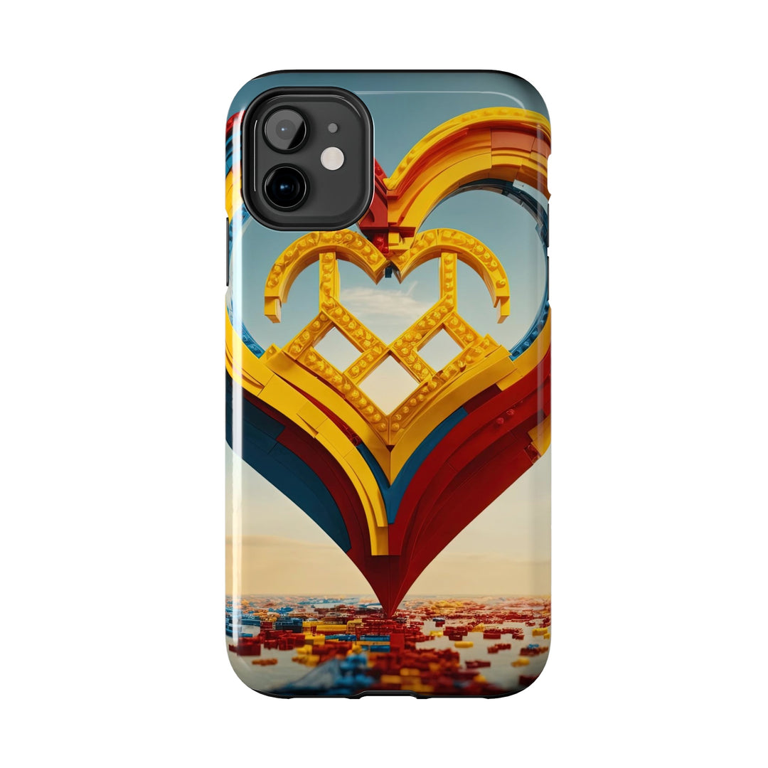 Colorful Heart Sculpture - Tough Phone Case - Phone Case - g(0D·IO) - iPhone 13 Mini - -