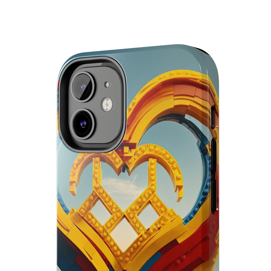 Colorful Heart Sculpture - Tough Phone Case - Phone Case - g(0D·IO) - iPhone 13 Mini - -
