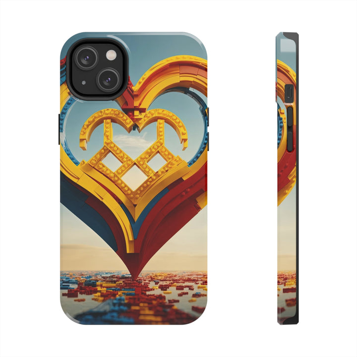 Colorful Heart Sculpture - Tough Phone Case - Phone Case - g(0D·IO) - iPhone 14 Plus - -