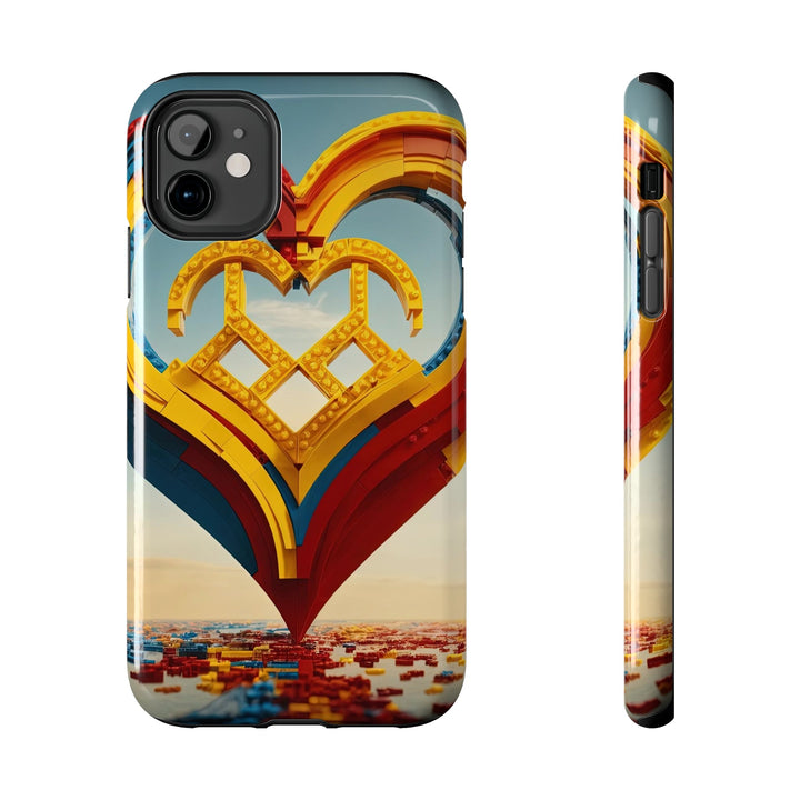 Colorful Heart Sculpture - Tough Phone Case - Phone Case - g(0D·IO) - iPhone 11 - -