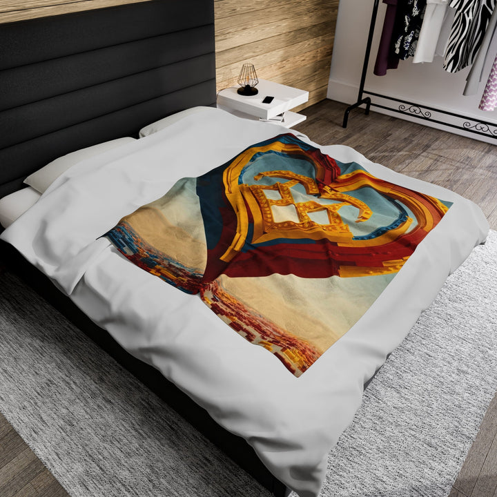 Colorful Heart Sculpture - Velveteen Plush Blanket - All Over Prints - g(0D·IO) - 30" × 40" - -