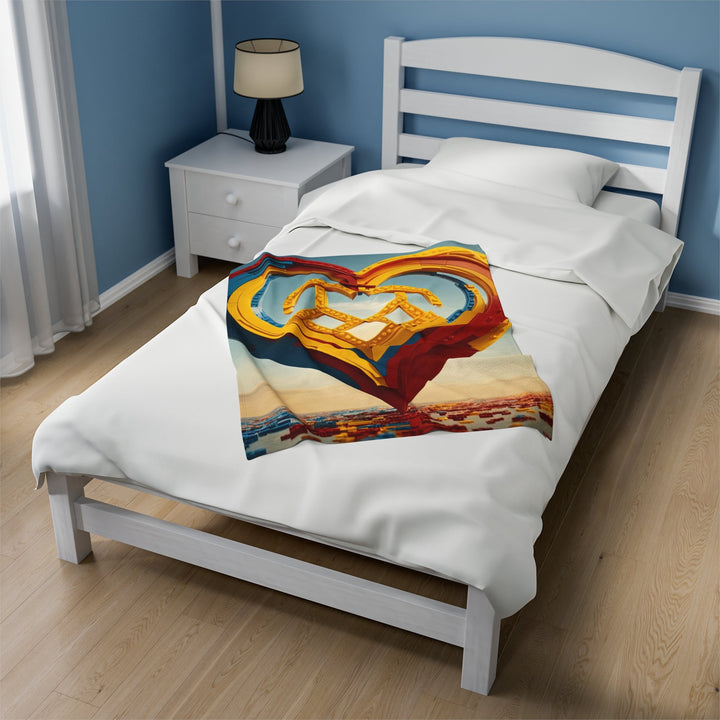 Colorful Heart Sculpture - Velveteen Plush Blanket - All Over Prints - g(0D·IO) - 30" × 40" - -