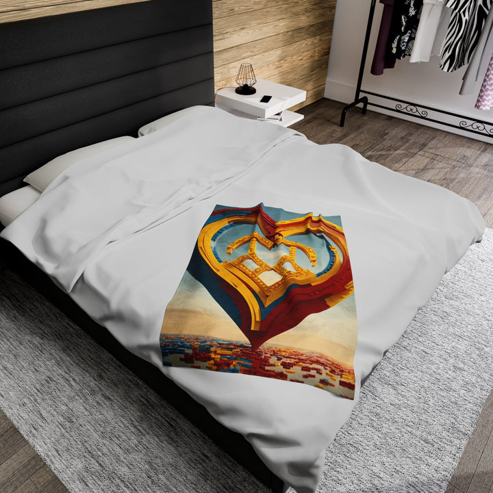 Colorful Heart Sculpture - Velveteen Plush Blanket - All Over Prints - g(0D·IO) - 30" × 40" - -