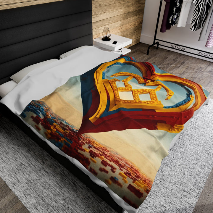 Colorful Heart Sculpture - Velveteen Plush Blanket - All Over Prints - g(0D·IO) - 30" × 40" - -
