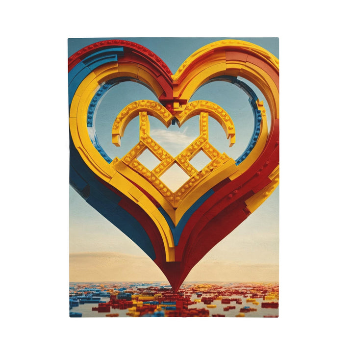 Colorful Heart Sculpture - Velveteen Plush Blanket - All Over Prints - g(0D·IO) - 30" × 40" - -