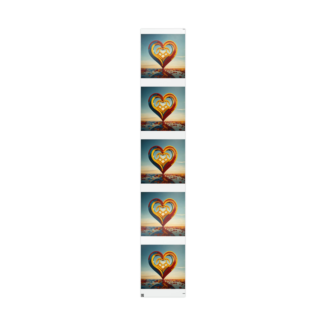 Colorful Heart Sculpture - Wrapping Paper - Home Decor - g(0D·IO) - 30" x 180" - Glossy -