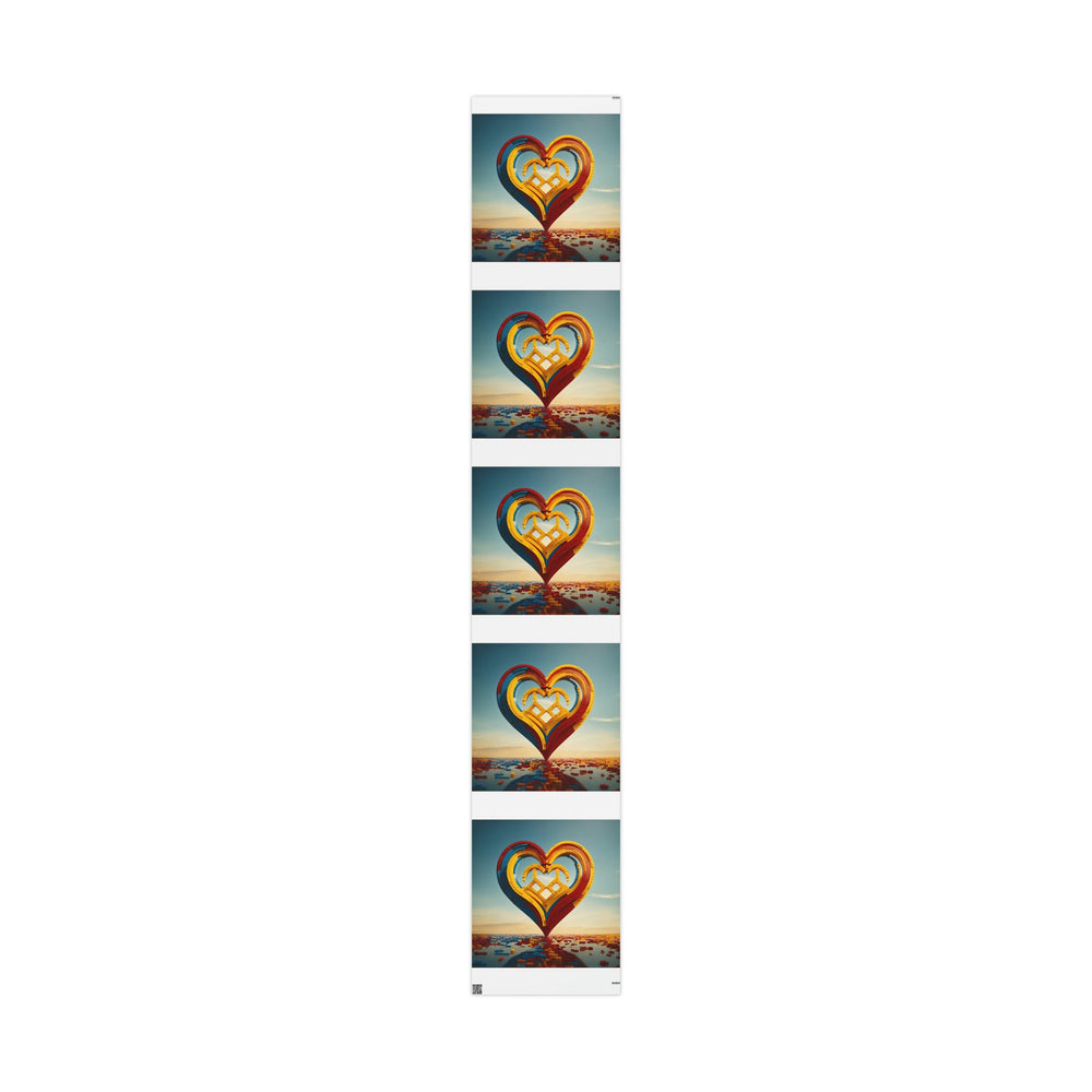 Colorful Heart Sculpture - Wrapping Paper - Home Decor - g(0D·IO) - 30" x 180" - Matte -