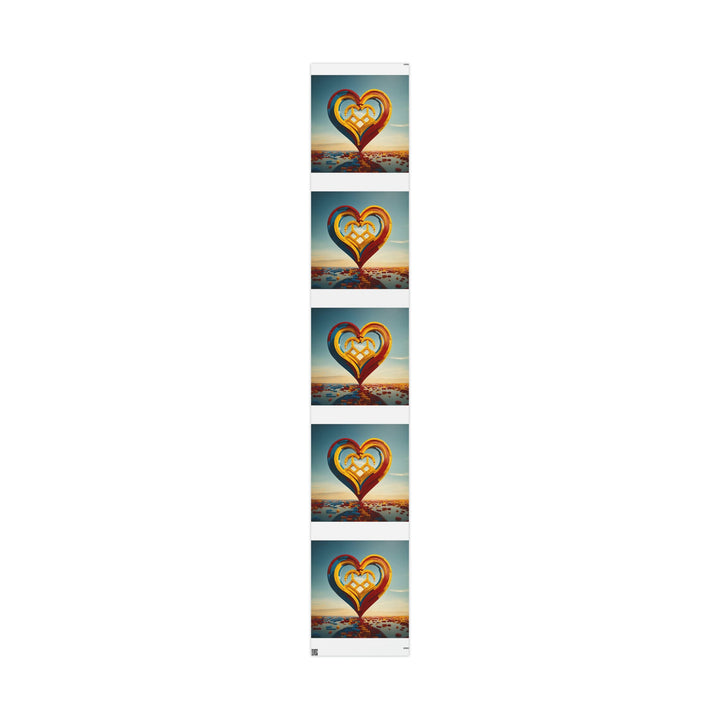 Colorful Heart Sculpture - Wrapping Paper - Home Decor - g(0D·IO) - 30" x 180" - Matte -