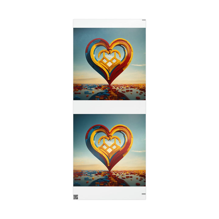 Colorful Heart Sculpture - Wrapping Paper - Home Decor - g(0D·IO) - 30'' x 72'' - Glossy -