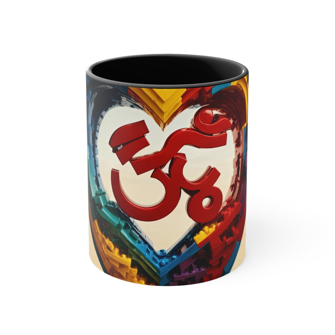 Colorful Love Om - Accent Coffee Mug - Mug - g(0D·IO) - Black - 11oz -