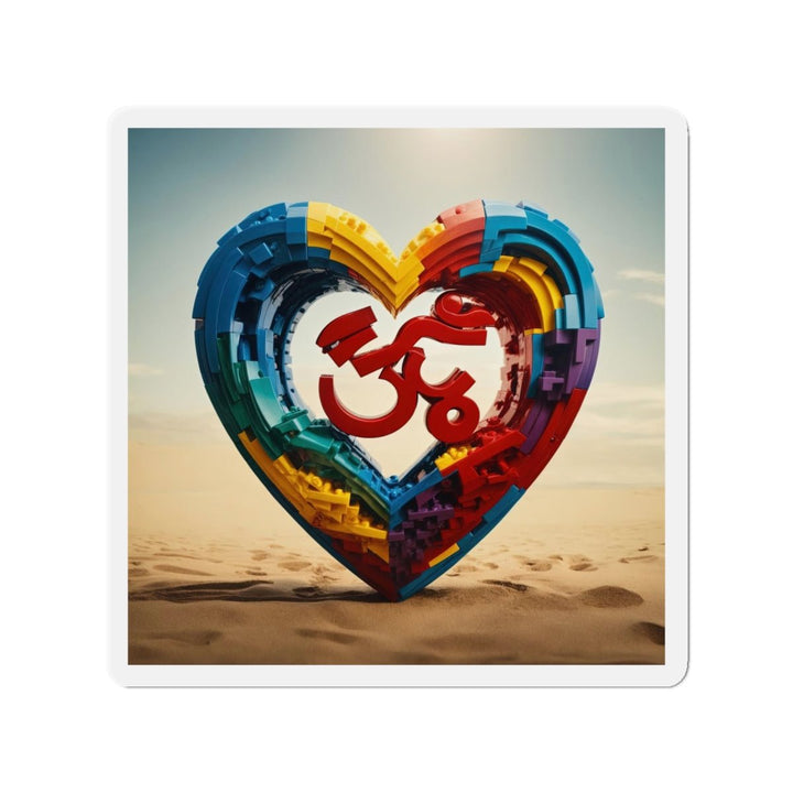 Colorful Love Om - Die-cut Magnet - Home Decor - g(0D·IO) - 6 × 6" - Die-Cut - 1 pc
