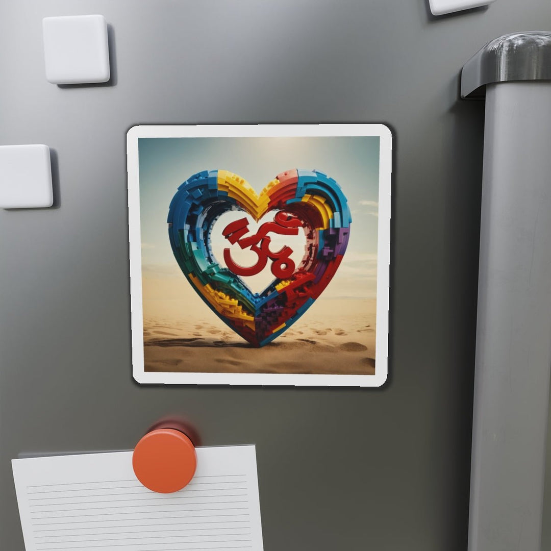Colorful Love Om - Die-cut Magnet - Home Decor - g(0D·IO) - 6 × 6" - Die-Cut - 1 pc