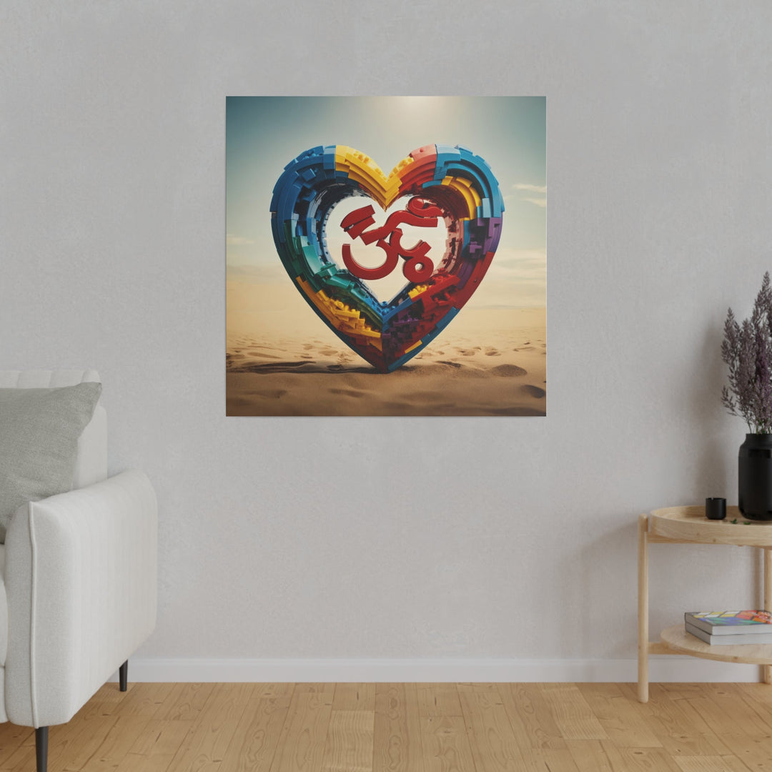 Colorful Love Om - Matte Canvas - Canvas - g(0D·IO) - 32" x 32" (Square) - 0.75'' -