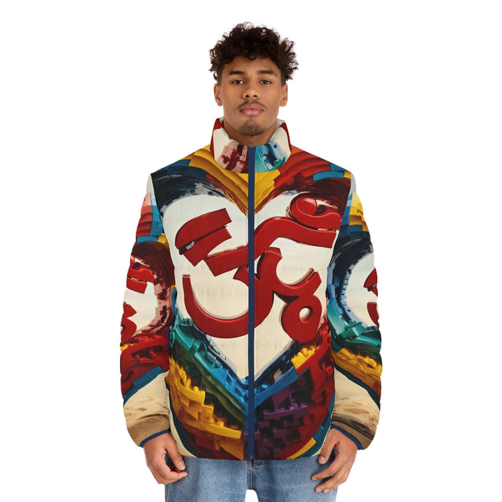 Colorful Love Om - Puffer Jacket - All Over Prints - g(0D·IO) - S - Black zipper -