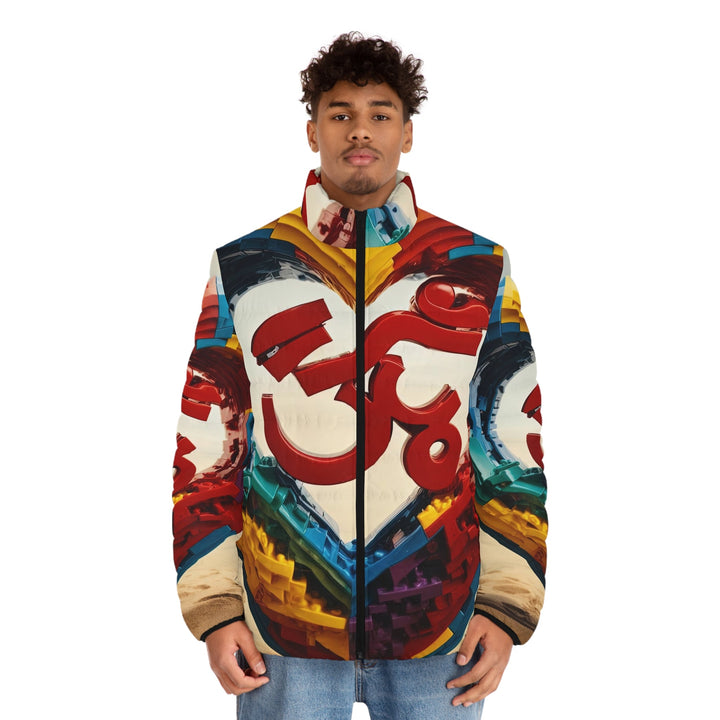 Colorful Love Om - Puffer Jacket - All Over Prints - g(0D·IO) - S - Black zipper -