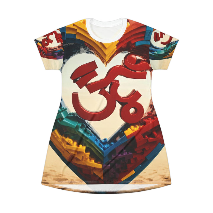Colorful Love Om - T-Shirt Dress - All Over Prints - g(0D·IO) - XS - -