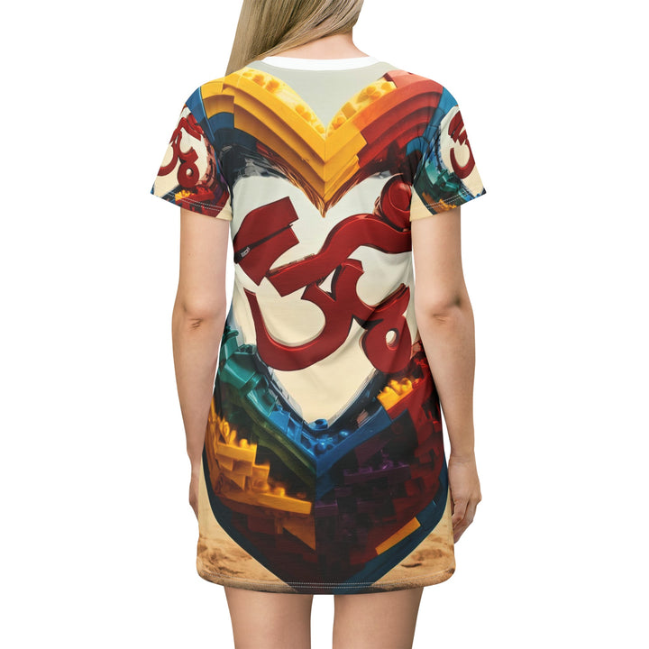 Colorful Love Om - T-Shirt Dress - All Over Prints - g(0D·IO) - XS - -