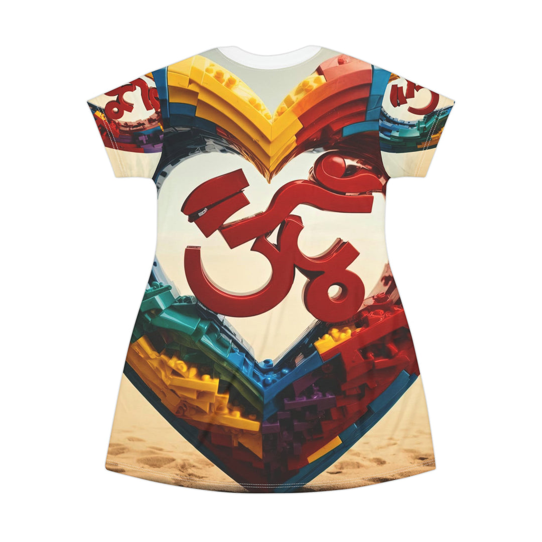 Colorful Love Om - T-Shirt Dress - All Over Prints - g(0D·IO) - XS - -