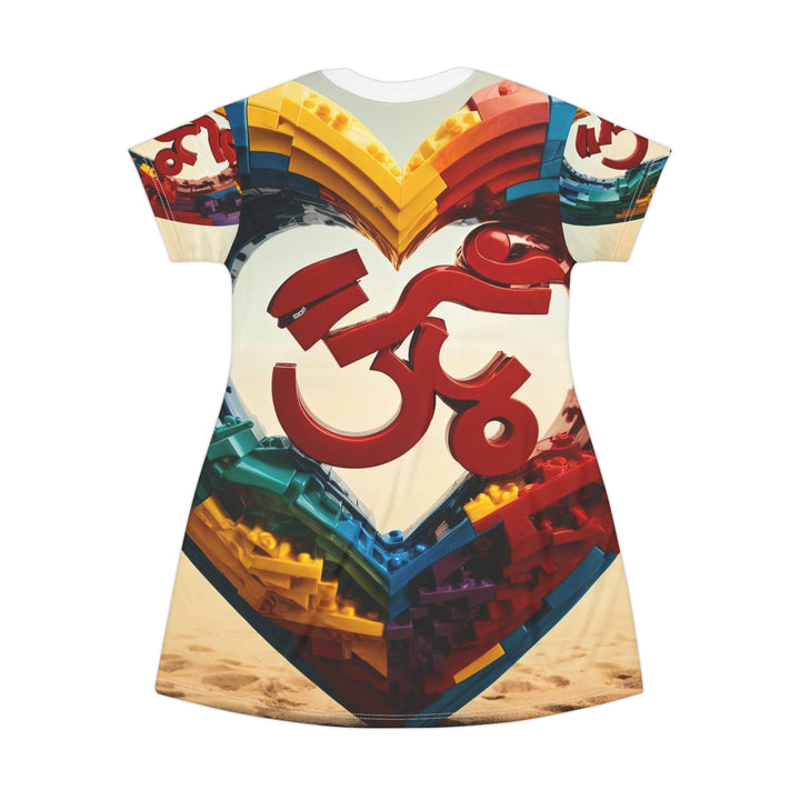 Colorful Love Om - T-Shirt Dress - All Over Prints - g(0D·IO) - XS - -