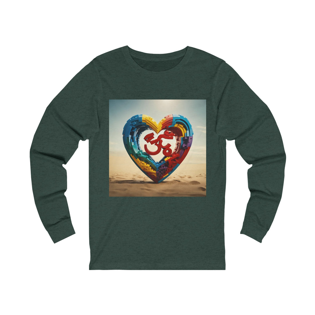 Colorful Love Om - Unisex Jersey Long Sleeve Tee - Long-sleeve - g(0D·IO) - S - Heather Forest -
