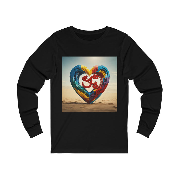 Colorful Love Om - Unisex Jersey Long Sleeve Tee - Long-sleeve - g(0D·IO) - S - Black -