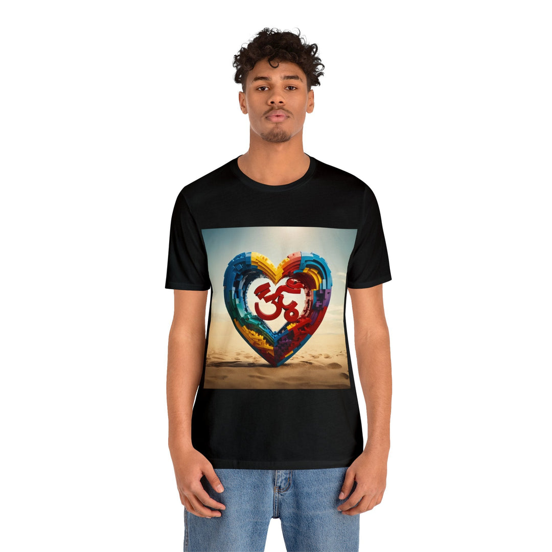Colorful Love Om - Unisex Jersey Short Sleeve Tee - T-Shirt - g(0D·IO) - Black - S -