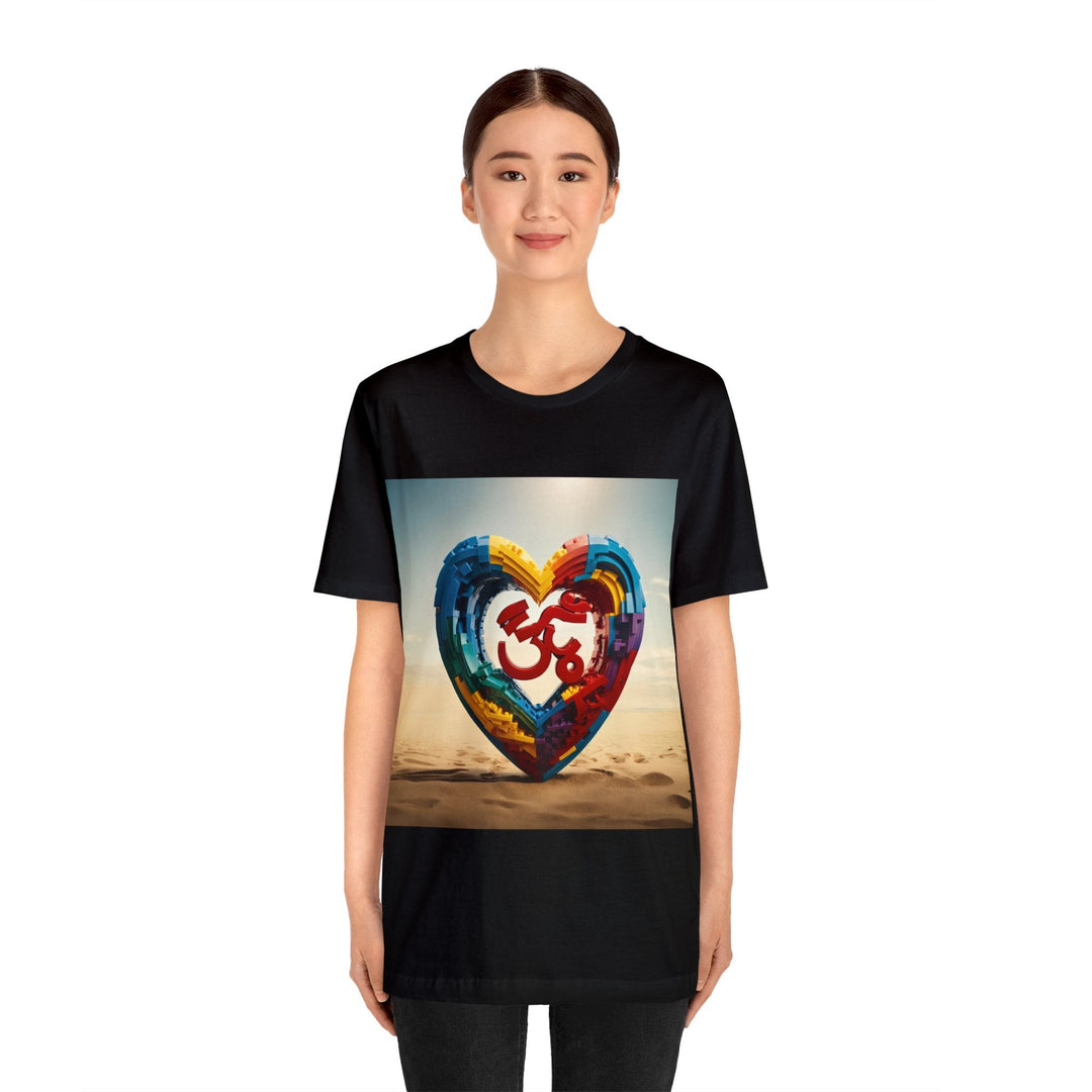 Colorful Love Om - Unisex Jersey Short Sleeve Tee - T-Shirt - g(0D·IO) - Black - S -