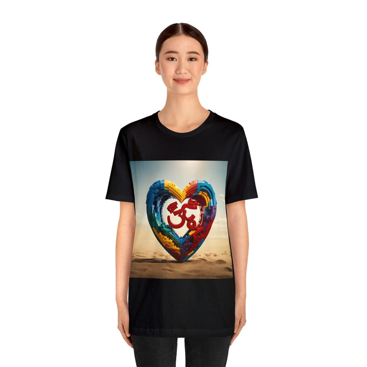 Colorful Love Om - Unisex Jersey Short Sleeve Tee - T-Shirt - g(0D·IO) - Black - S -