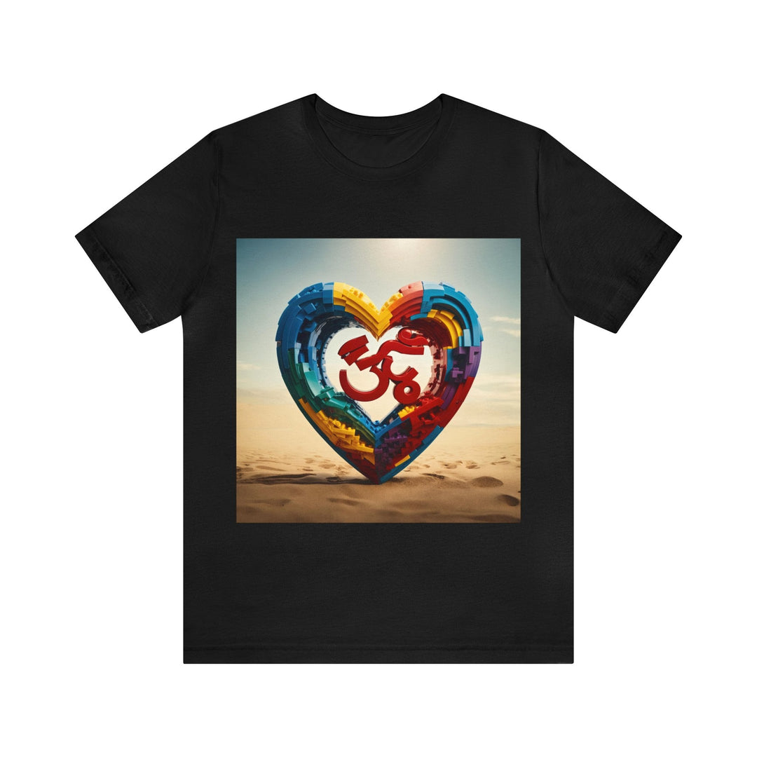 Colorful Love Om - Unisex Jersey Short Sleeve Tee - T-Shirt - g(0D·IO) - Black - S -