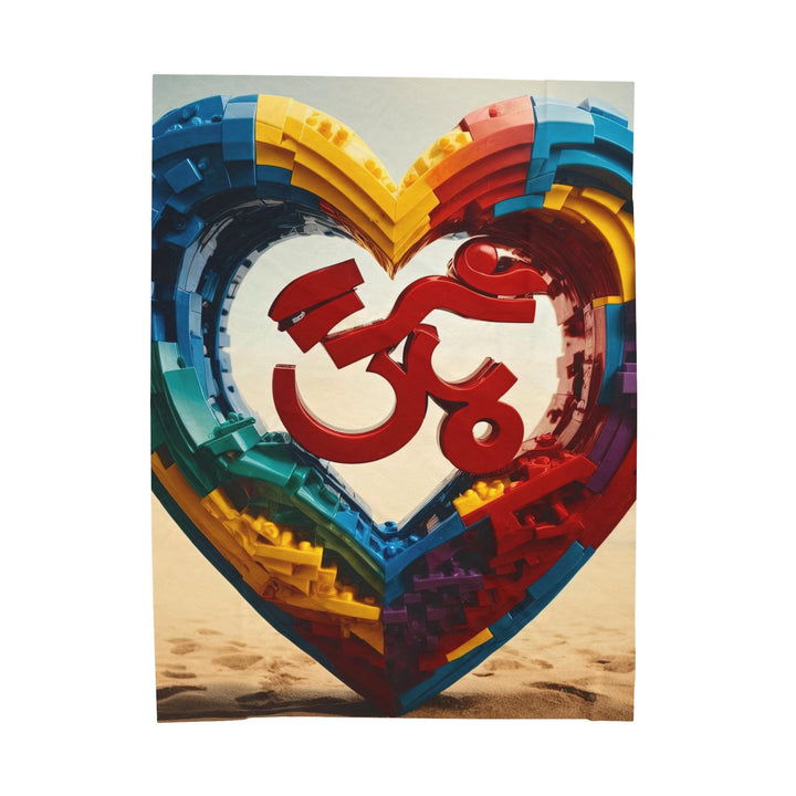 Colorful Love Om - Velveteen Plush Blanket - All Over Prints - g(0D·IO) - 60" × 80" - -