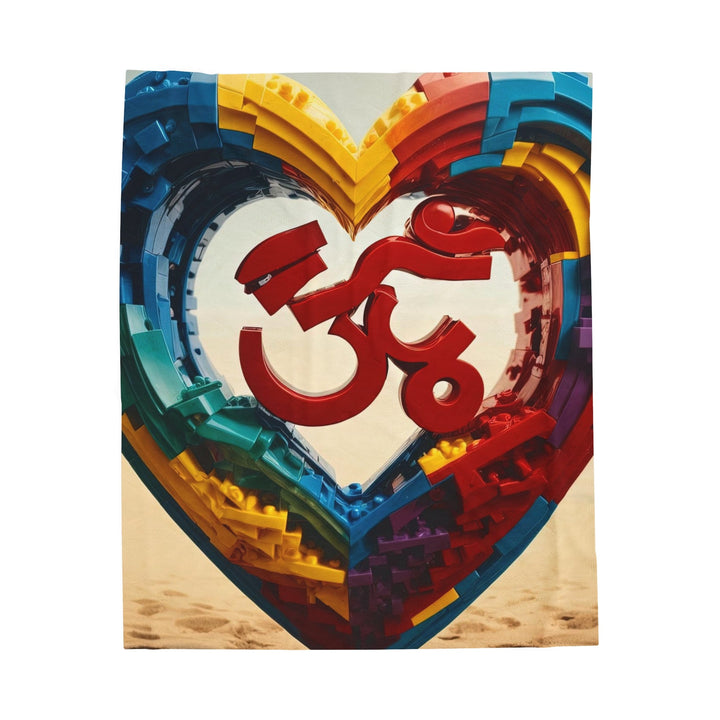 Colorful Love Om - Velveteen Plush Blanket - All Over Prints - g(0D·IO) - 50" × 60" - -