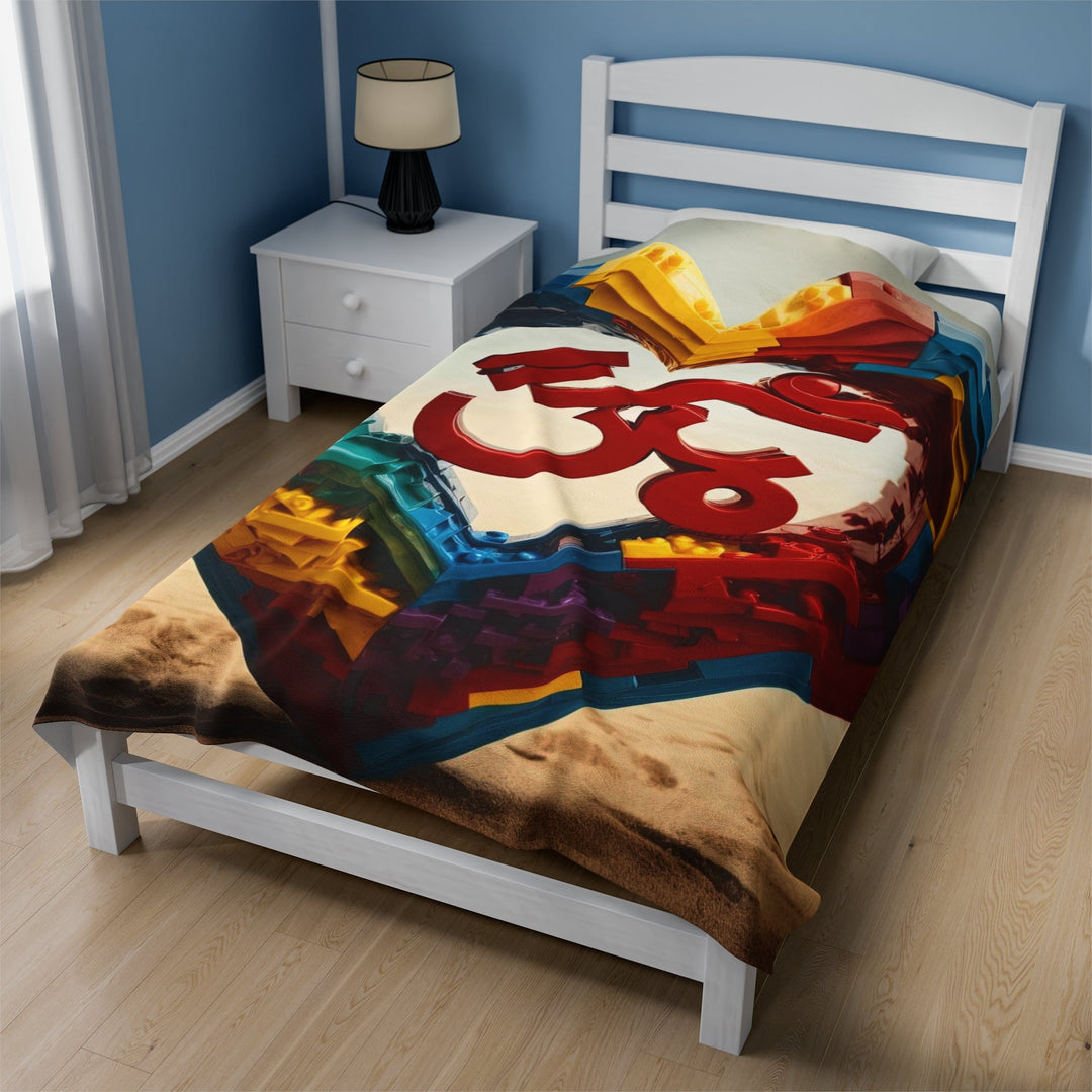 Colorful Love Om - Velveteen Plush Blanket - All Over Prints - g(0D·IO) - 30" × 40" - -