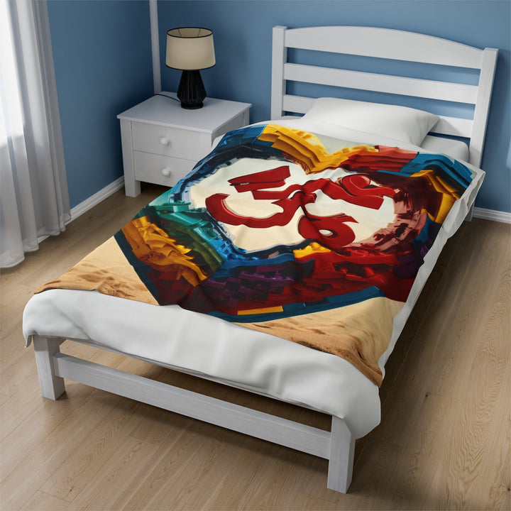 Colorful Love Om - Velveteen Plush Blanket - All Over Prints - g(0D·IO) - 30" × 40" - -