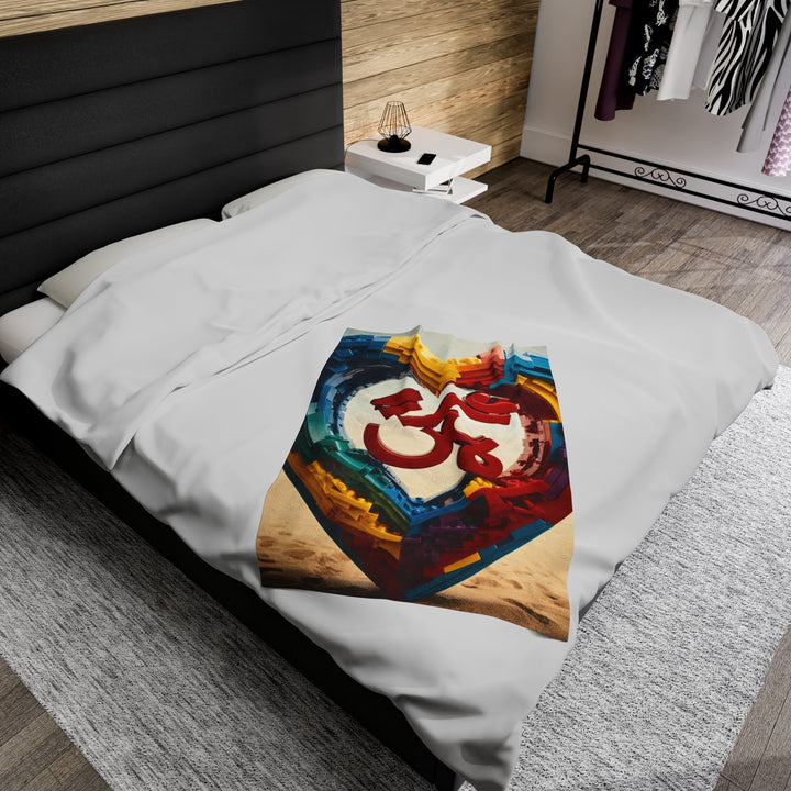 Colorful Love Om - Velveteen Plush Blanket - All Over Prints - g(0D·IO) - 30" × 40" - -
