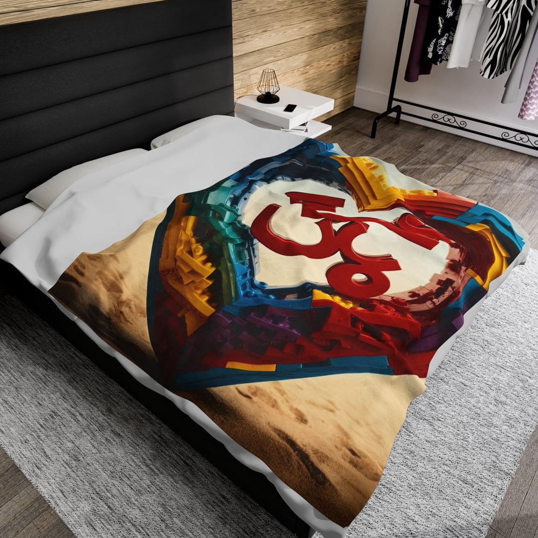 Colorful Love Om - Velveteen Plush Blanket - All Over Prints - g(0D·IO) - 30" × 40" - -