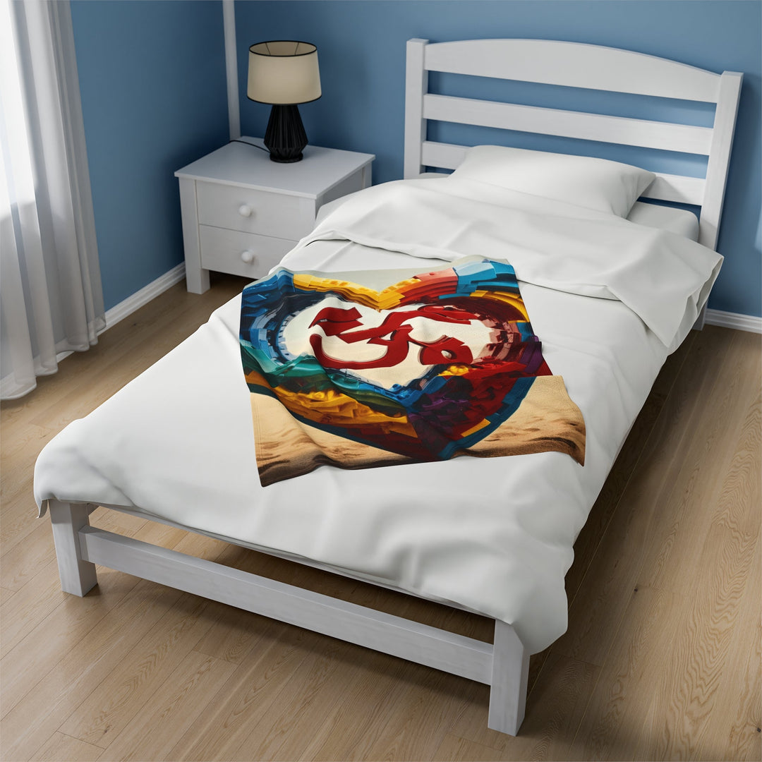 Colorful Love Om - Velveteen Plush Blanket - All Over Prints - g(0D·IO) - 30" × 40" - -