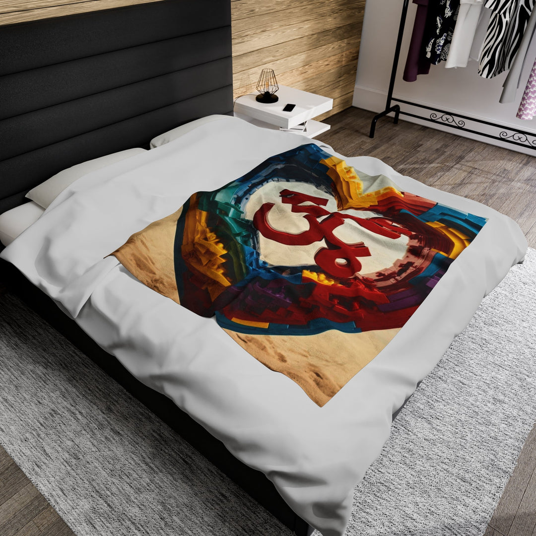 Colorful Love Om - Velveteen Plush Blanket - All Over Prints - g(0D·IO) - 30" × 40" - -