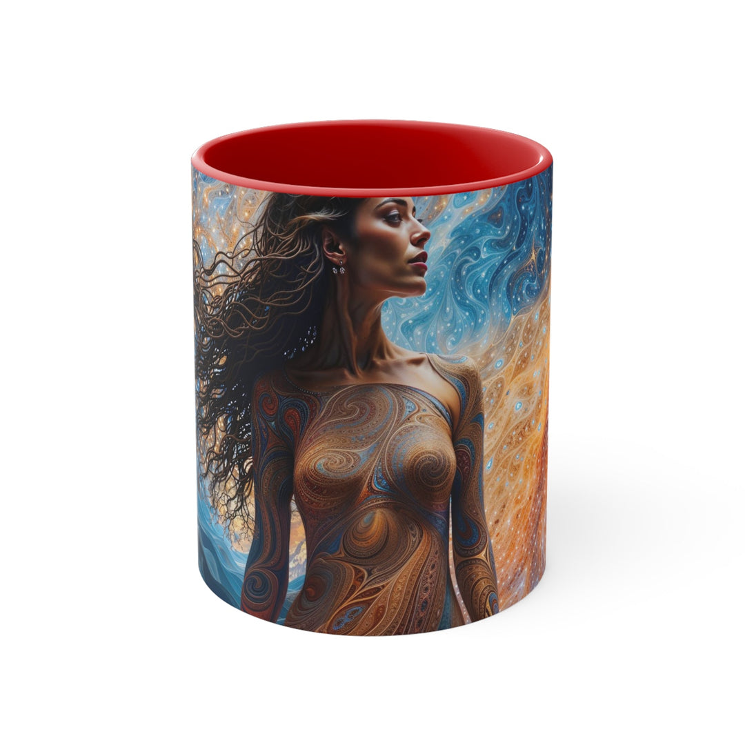 Cosmic Beauty Unfurling - Accent Coffee Mug - Mug - g(0D·IO) - Red - 11oz -