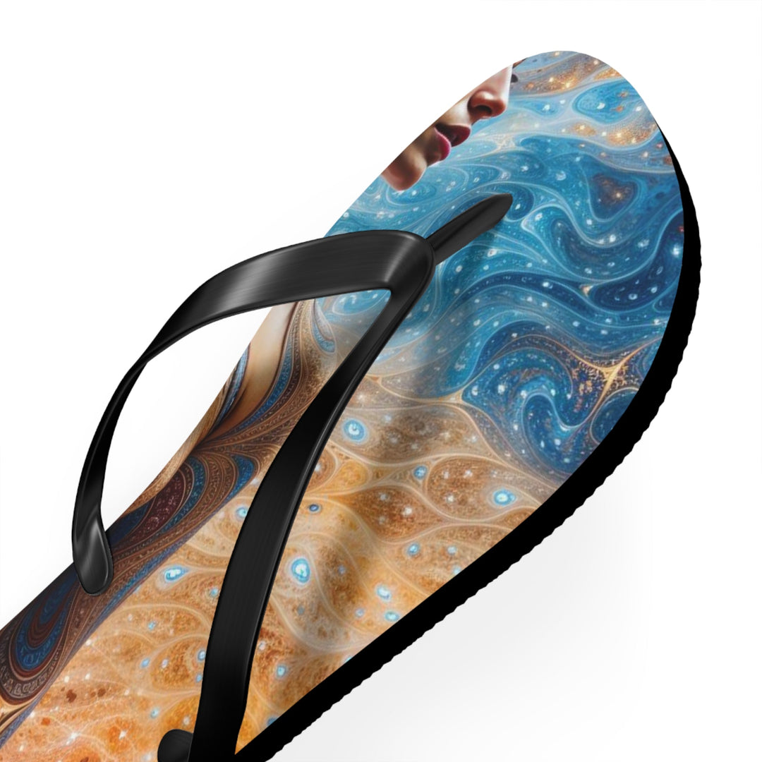 Cosmic Beauty Unfurling - Flip Flops - Shoes - g(0D·IO) - XL - Black sole -