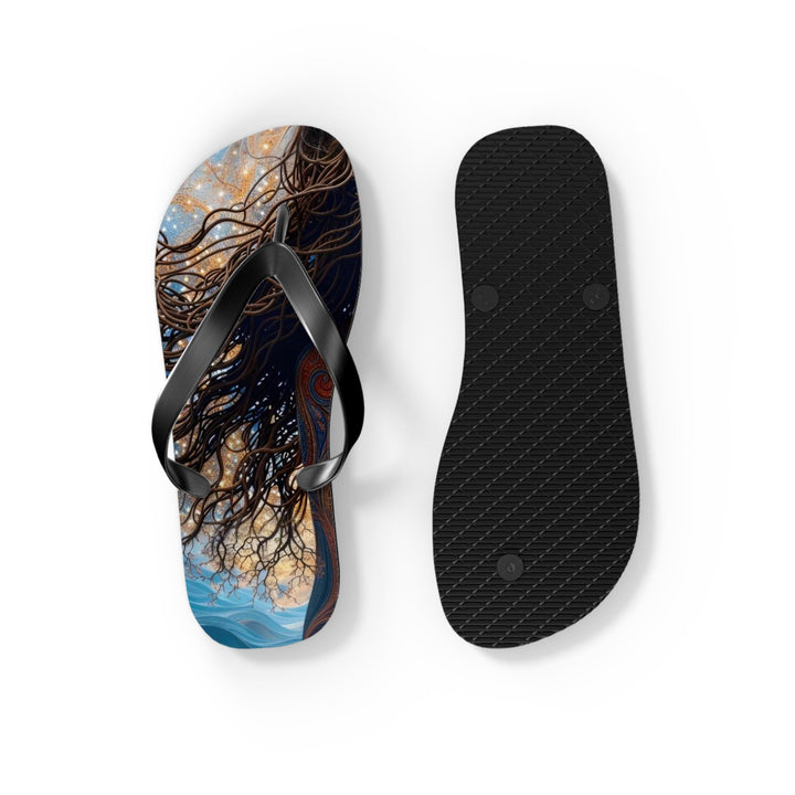 Cosmic Beauty Unfurling - Flip Flops - Shoes - g(0D·IO) - XL - Black sole -