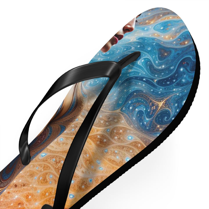 Cosmic Beauty Unfurling - Flip Flops - Shoes - g(0D·IO) - XL - Black sole -