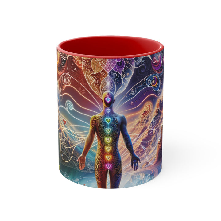 Cosmic Consciousness Awakening - Accent Coffee Mug - Mug - g(0D·IO) - Red - 11oz -